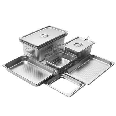 China Store Food /easy to clean Hotel Restaurant Supplies Stainless Steel Standard Food Pans GN Pan Gastronorm Food Container en venta