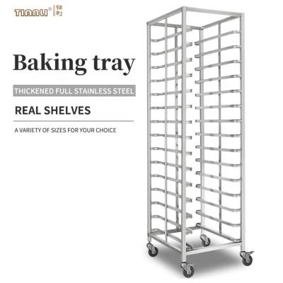 China Modern Custom Desgin 201 304 Stainless Steel GN Pan Trolley Rack Bakery Bread Cooling Trolley for sale