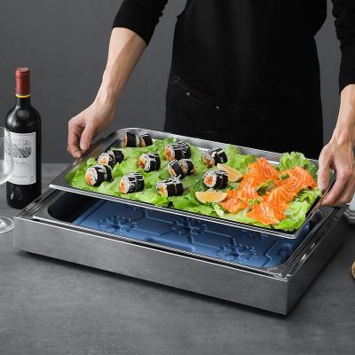 Китай Desgin Modern Sushi Showcase Sushi Showcase Stainless Steel Countertop Sushi Fridge Display Showcase продается