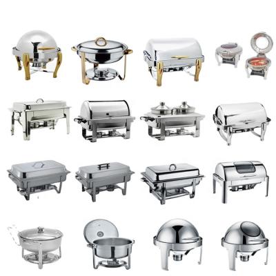 China Keeping Food Hot/Easy To Clean Equipment Buffet Server Commercial Food Warmer Stainless Steel Chafing Dish For Wedding en venta