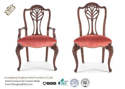 China Antique Wooden Upholstery Fabric Hotel Dining Chairs High Standard Durable for sale