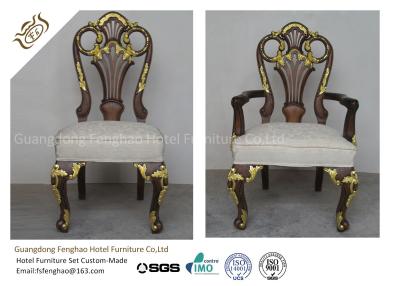 China Hardwood French Provincial Armchair Fabric Upholstered Side Chair for sale