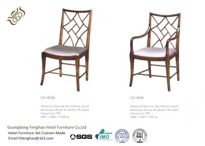 China Classic Solid Oak Hotel Dining Chairs / Upholstered Dining Chairs for sale