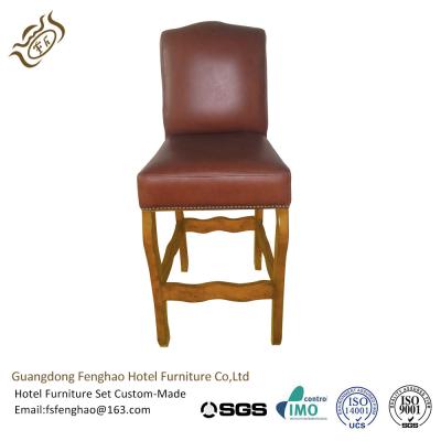 China Modern PU Leather Upholstered Bar Stools For Club Square Back Wood Frame for sale