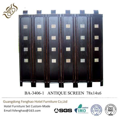 China Antique Walnut Wood Decorative Vintage Room Divider Partition Hinges for sale