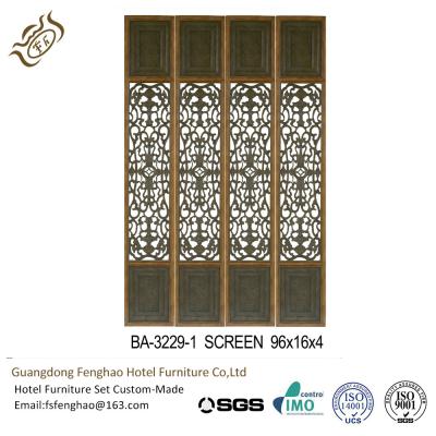 China Soild Wood Decorative Folding Screens Unique Carving Hollow Out Screen for sale