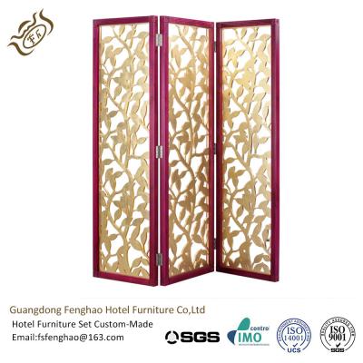 China Aluminum Folding Partition Screens Hinges Solid Wood 3 Panel Room Divider for sale