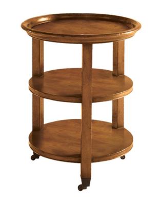 China Round Three Tiered Countertop Modern Wood Coffee Table / Sofa End Tables for sale