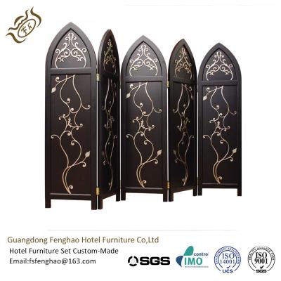 China Fanshaped Hand Golden Painting Decorative Folding Screens Vintage Partition Hinges for sale