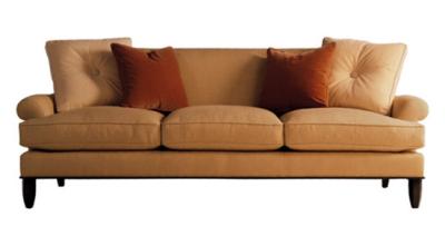 China Leisure Khaki Fabric Vintage Sofa Wood Frame For Living Room 3 Seater for sale