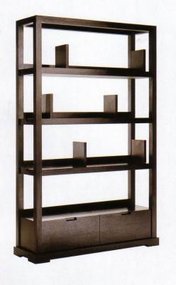 China Modern Hotel Lobby Furniture Solid Wood Commodity Shelf  Partition Wall Walnut  Veneer for sale