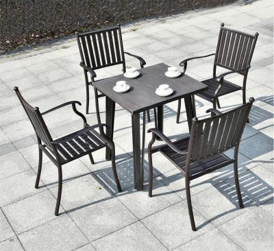 China Sitzer-Möbel-Tabelle des Freizeit-Garten-Gussaluminium-4 im Freien und Stuhl-gesetzte Garten-Möbel zu verkaufen