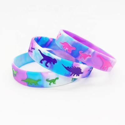 China All Mixed colors Rubber bracelet Ink Injected print embossed glow Custom Logo  debossed fill swriled Silicone Wristband for sale