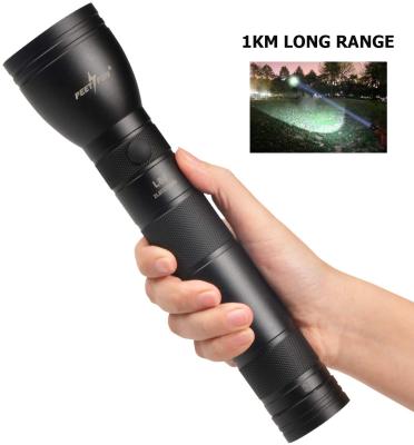 China Emergency 1km Long Range Hand Torch Lightweight Strong Foils USB Charging Rechargeable Powerful 18650 Hand Flashlight for sale