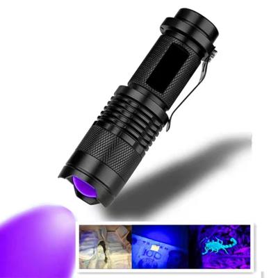 China Custom Mini Pocket Led UV Torch Small UV Torch OEM Gift Mini BLACKLIGHT Linterna LED Aluminum UV Head Chain 395nm Flashlight for sale