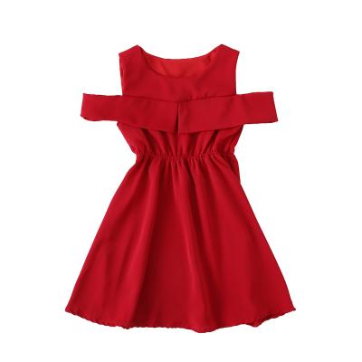 China Anti-wrinkle girls dress summer hot sale elegant off the shoulder dress children's princess dress High Quality wedding clothes for sale