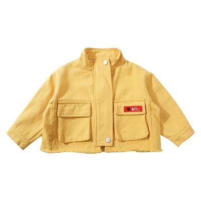 China Wholesale Price Children'S Wear Breathable Little Girl Yellow Orange Young Casual Coat Cartoon for sale