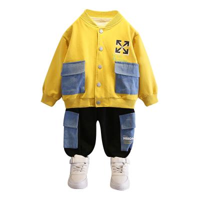 China New Design Cotton Fashion Multi Colors Denim Pocket Kids Leisure Suit Cotton Wholesale for sale