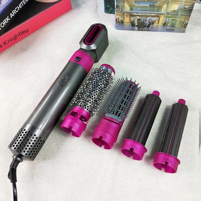 China Detachable Electric Hair Dryer Brush Hotel Interchangeable Hair Dryer Brush Hair Curler Set 5 in 1 for sale