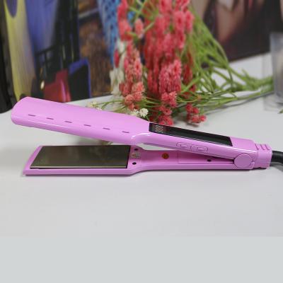 China Outdoor Customized Professional Private Label LCD Display Barber Shop Equipment Ceramic Flat Iron Hair Straightener for sale