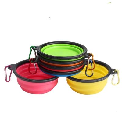 China Wholesale Portable Personalized Viable Water Pet Bowl For Cats Dogs Collapsible Silicone Pet Bowl for sale