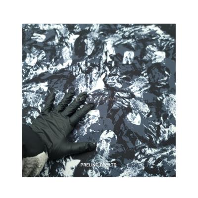 China Waterproof 300D Polyester DTY Stretch Mechanical Camouflage Printed With PU Laminated For Coat Jacket Clothing for sale