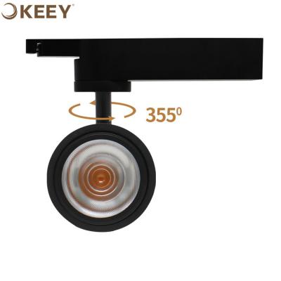 China Contemporary keey 2022 black cob led track light focus spot light 7w adjustable led zoom led track rail lighting for sale