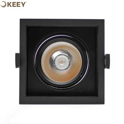 China 2020 Hotel keey sound style 15w combo led recessed grill lamp black adjustable led grill light fixture GS613 for sale