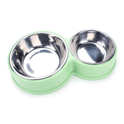 China 2021 New Design Premium Stainless Steel Pet Food Water Sustainable Cute Model Bowls Pet Bowls With No-slip Base for sale