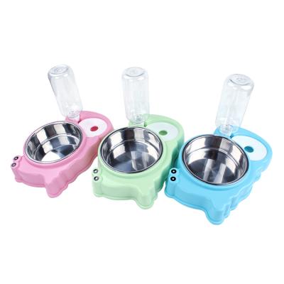 China Stored Pet Feeding One In Two Bowls And Double Bowl Cat And Dog Food Bowls Automatic Drinking Station Pet Feeders for sale