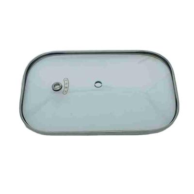 China Viable Sell Well Food Lid Square Glass Cover For Frying Pan Cookware for sale