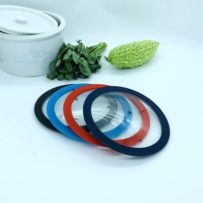 China Viable Stainless Steel Pot Lid Frying Pan Cookware Silicon G168*190 4 Paragraph Silicone Glass Lid For Pot for sale