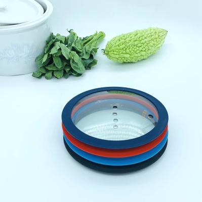 China Sustainable Glass Lid Cookware Silicon G168*190 4 Paragraph Pan Lid Cookware Lid 2021 for sale