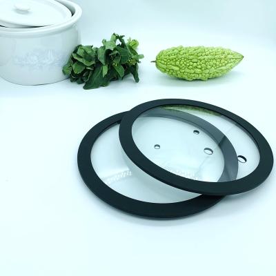 China Viable Black Pan Lid Silicone Lids Cover Silicone Rubber Pan Lid Silicon G217*243 2 Paragraph Flat Cover for sale