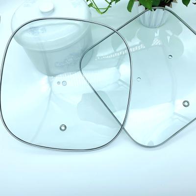 China C302.5 And C304 Square Anti Spill Pan Lid Square Lid Cover Viable Glass To Pan For Pan for sale