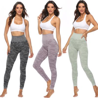 China Breathable Camouflage Yoga Pants Women Seamless Sports High Waist Butt Lift Fitness Clothing Plus Size Yoga Pants for sale