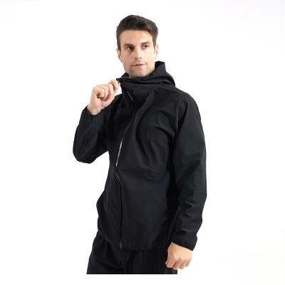 China Breathable Sauna Suit For Men Sweat Long Sleeve Shirt Jacket Workout Body Shaper Zipper Tank Tops Slimming Fitness Plus Size for sale