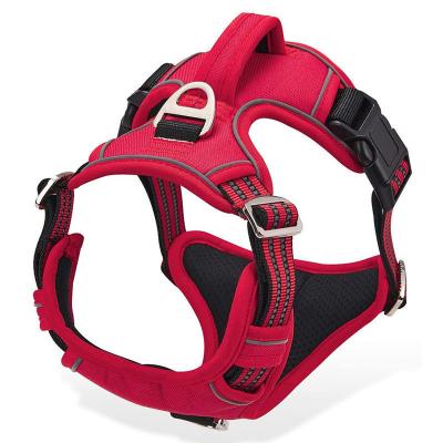 China Nylon Dog Harness Control Handle Breathable Mesh Reflective Design Custom Logo Decoration for sale