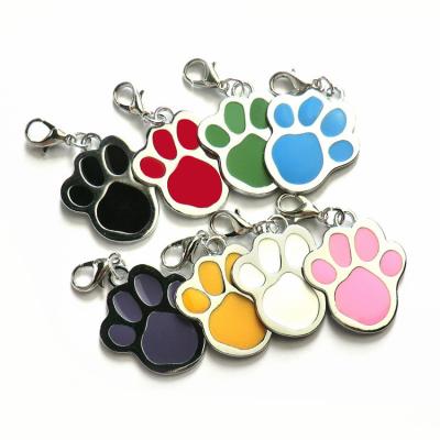 China Paw Shape 25mm Dog Identification Tag Pendant Noiseless Dog Tags for sale