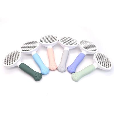 China Grooming Pet Comb Brush Cat Paw Pet  Hair Remover Stainless Steel Brushes Dog Cats for sale