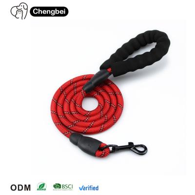 China Pet Leashes Padded Handle Customized Color Portable Comfortable Free Reflective Nylon Rope for sale