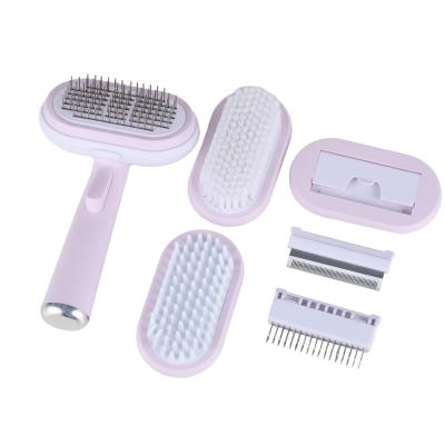 China Hair  Dematting Pin Comb  Pet Grooming Kit Self Cleaning Slicker Brush Shedding Tool for sale