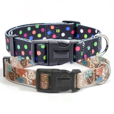 China Polyester Martingale Dog Collar Metal Buckle Personalized Sublimation Gold Pet Customized for sale