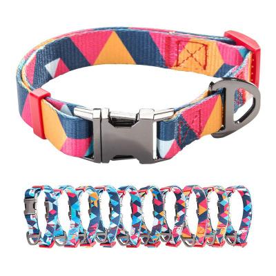 China Waterproof Training Designer Dog Pet Collars Print Pattern Bulk Retractable Para Perros for sale