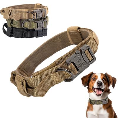 China User-Defined Logo Tactical Dog Collar with Metal Buckle and Nylon Material for sale