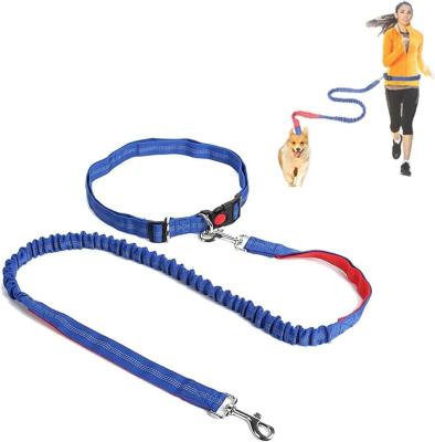 China Adjustable Hands-Free Pet Dog Running Leashes Custom Logo Long Waist Double Nylon Rope for sale