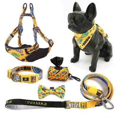 China Cães Poliéster Sublimação personalizada em branco Colar personalizado de animal de estimação e Leash Harness Set Logotipo personalizado Desenhos de Harness de Cão de Verão à venda