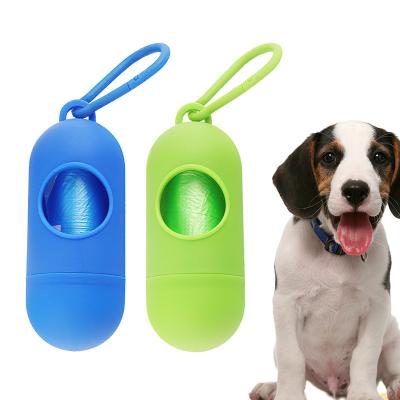 China Blue Green Dog Waste Bag Holder 11.5*4.3cm Plastic Dog Poop Holder For Walks for sale