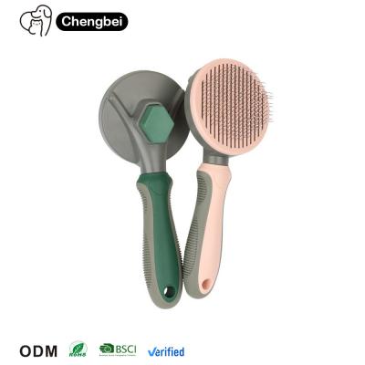 China Portable Pet Hair Remover Brush Self Cleaning Slicker Comb Reusable Hair Cleaning for sale