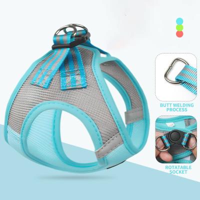 China Personalized Private Label Adjustable Custom Designer Breathable Mesh Cloth Pet Dog Harness Leash Logo Customized for sale